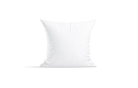 Blank white square pillow mockup stand, front view Stock Illustration