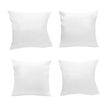 Blank White Square Pillow Set Stock Illustration
