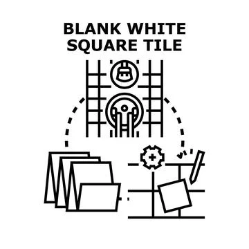 Blank white square tile creating interior design concept Stock Illustration