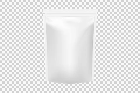 Blank white stand up pouch packaging mockup isolated on white background Stock Illustration