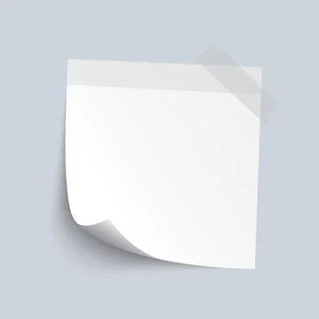 Blank White Sticky note isolate on gray background, vector illustration Stock-Illustration