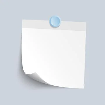 Blank White Sticky note isolate on gray background, vector illustration Stock Illustration