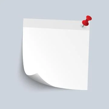 Blank White Sticky note isolate on gray background, vector illustration Stock Illustration