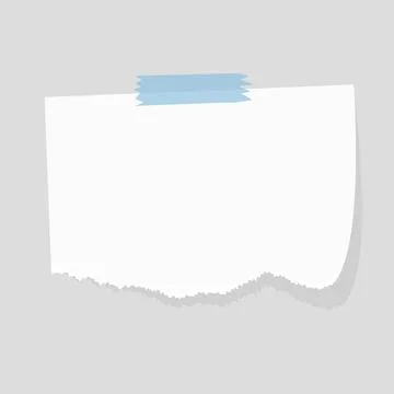Blank White Sticky paper Note isolate on gray background, flat vector design  Stock Illustration