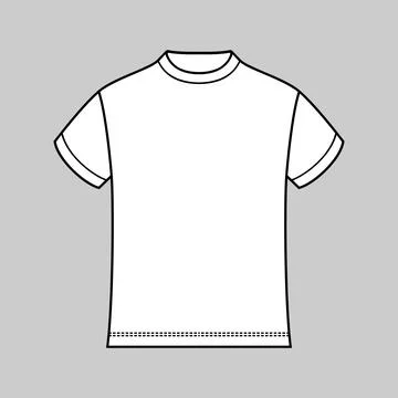Blank white T-shirt template. vector illustration. Stock Illustration