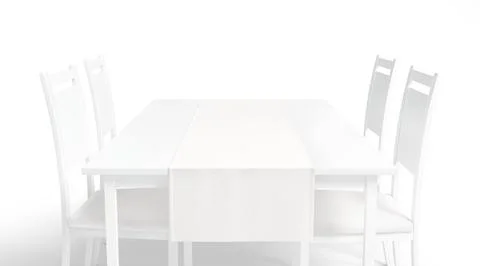 Blank white table runner mockup, front view Stock Illustration