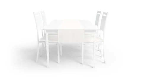 Blank white table runner mockup, front view Stock Illustration