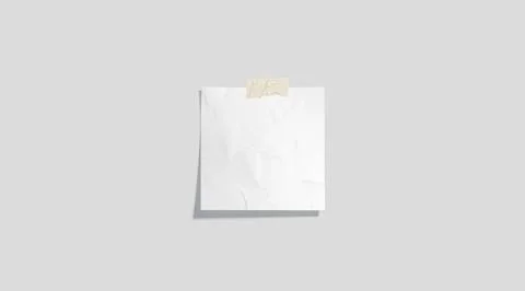 Blank white taped paper note mockup, depth of field イラスト素材