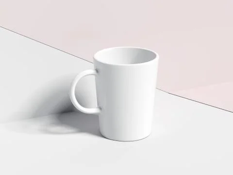 Blank white tea cup. 3d rendering 库存插图