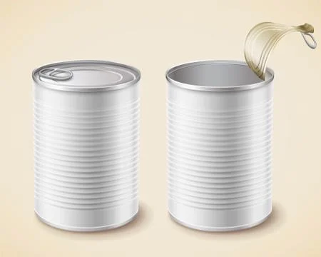 Blank white tin mockup Stock-Illustration