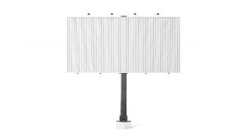 Blank white trivision billboard mock up front view, looped switch Stock Footage 88545745