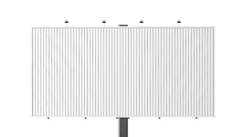 Blank white trivision billboard mock up, looped switch Stock Footage 88546199