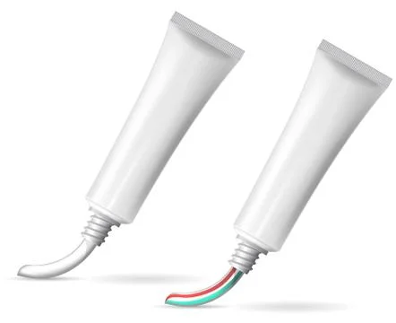 Blank white tube of toothpaste Stock Illustration