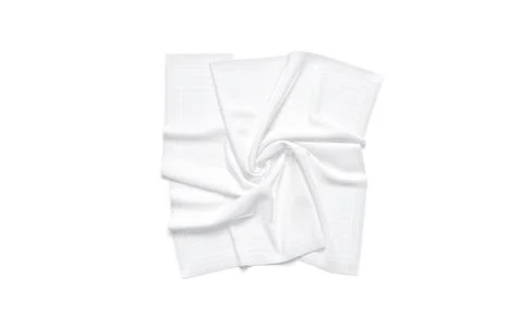 Blank white twill silk twisted scarf mockup, top view Stock Illustration