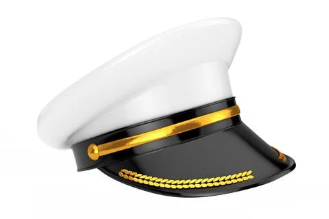 Blank White Uniform Hat or Cap Mockup. 3d Rendering Stock Illustration