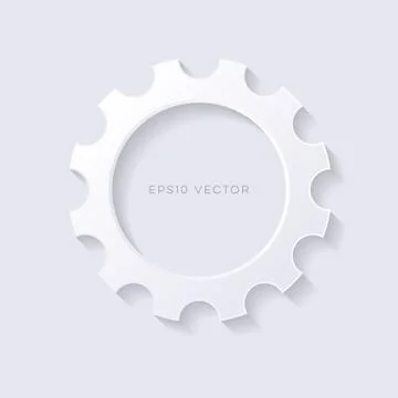 Blank-white-vector-web-button-gear-shape-concept イラスト素材