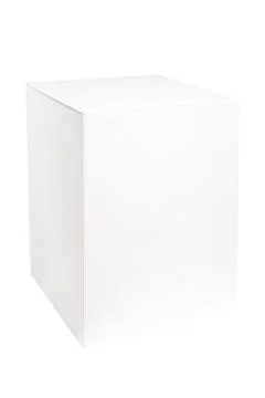 Blank white vertical box mockup isolated on white background Stock Illustration