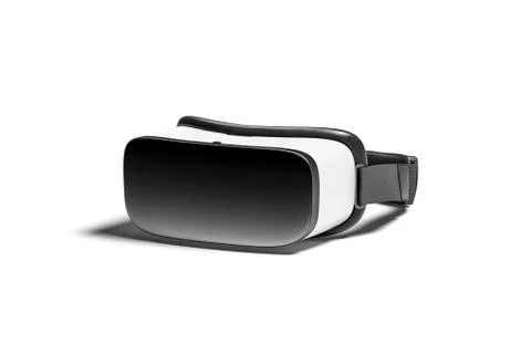 Blank white virtual reality goggles mock up, side view Illustrazione stock