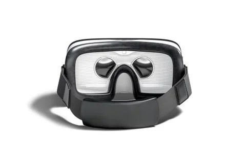 Blank white virtual reality goggles mockup, back view Stock Illustration