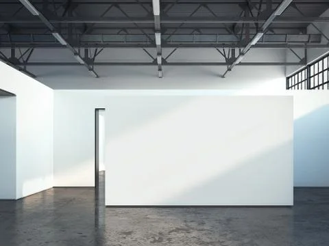 Blank white wall. 3d rendering Stock Photos
