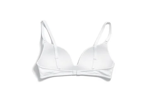 Blank white wireless bra mockup, back top view Illustrazione stock