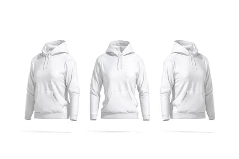 Blank white women sport hoodie mockup, front and side view Stock Illustration