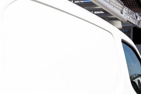 Blank white work Van with copy space, transport car,bus,transportation industry Stock Photos