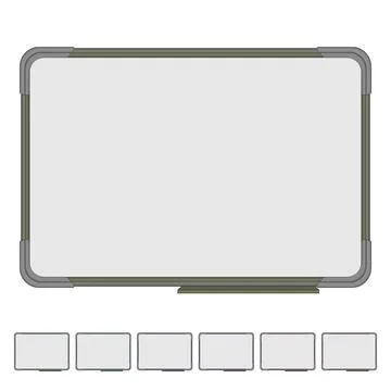 Blank whiteboard school cartoon vector graphic Stock Illustration