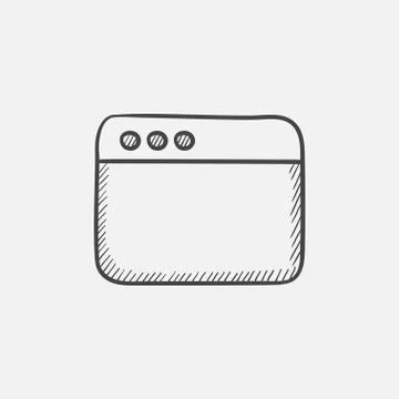 Blank window of internet browser sketch icon Stock Illustration