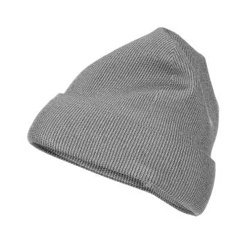 Blank Winter Gray Knitted Wool Beanie Hat Cap Mockup with Free Space for Your Stock-Illustration