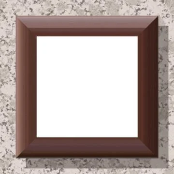 Blank wooden frame on patterned wall Illustrazione stock