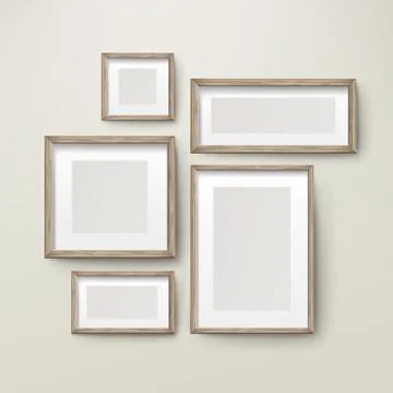 Blank wooden frames template set イラスト素材