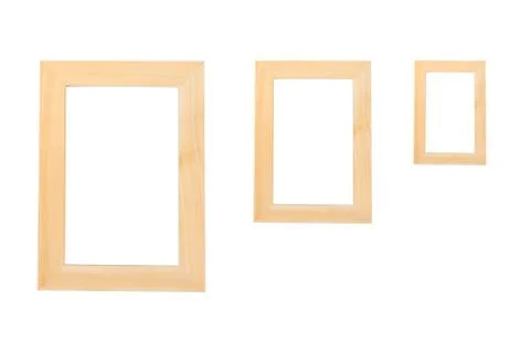 Blank wooden frames on the white background Stock Photos