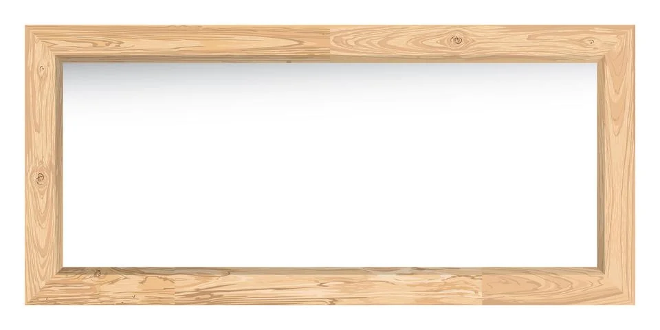 Blank wooden graphic rectangle frame isolated template vector illustration Stock Illustration