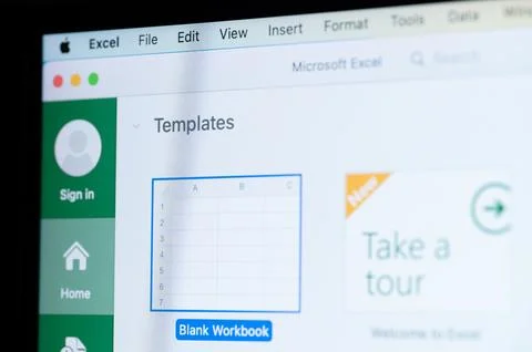 Blank workbook in Microsoft office excel Stock Photos