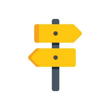 Blank yellow direction signpost pointing two opposite ways Stock Illustration
