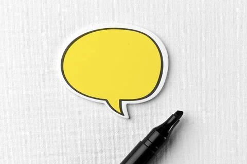 Blank yellow empty chat bubble for text Stock Photos