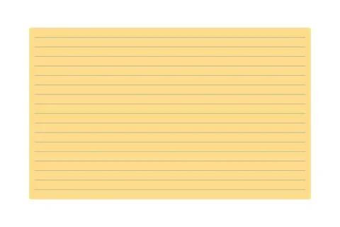 Blank Yellow Lined Card Template with Blue Ruled Lines and Copy Space Vector. Stock Illustration