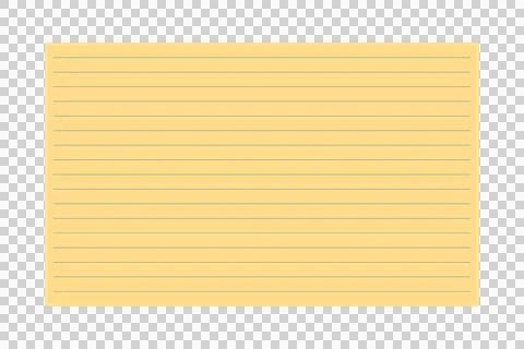 Blank Yellow Lined Card Template with Blue Ruled Lines and Copy Space Stock Illustration