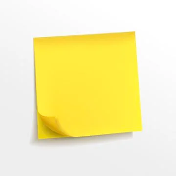 Blank yellow note paper Stock Illustration