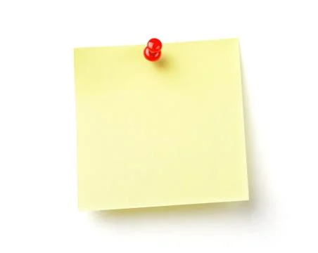 Blank yellow note on white background with clipping path Stock Photos
