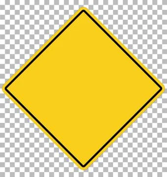 Blank yellow sign. empty yellow symbol on transparent. empty warning sign. Stock Illustration