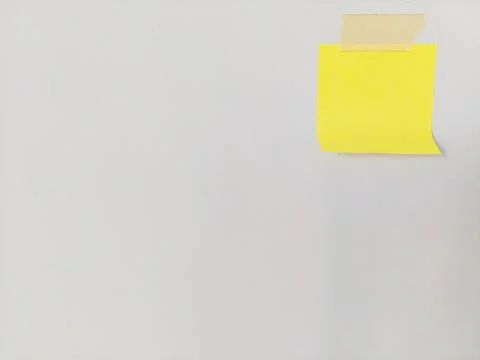 Blank Yellow Sticky Note with Masking Tape Stock Photos