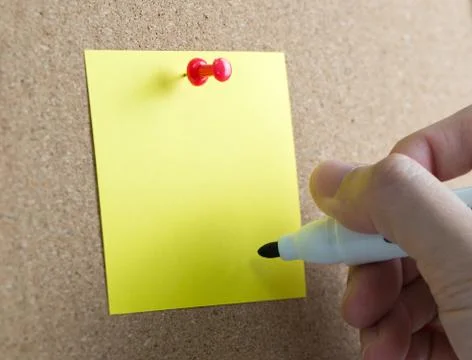 Blank yellow sticky note Stock Photos