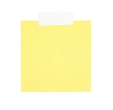Blank Yellow Sticky Note On White Background Stock Photos