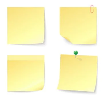 Blank Yellow Sticky Notes Stock Illustration