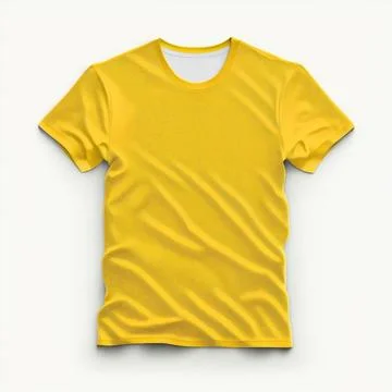 Blank yellow t-shirt with white background, Made by AI Stock Illustration