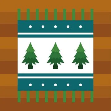 Blanket with pine tree pattern. Vector Stock Illustration