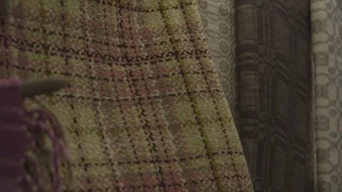 Blankets with folk patterns at the market Stock Footage 251846182