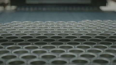 Blanks for beer cans. Modernized beer factory Stock Footage 189288895